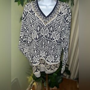 CROSSING Geneco Vintage Cotton Tennis Racket Sweater Size Medium-